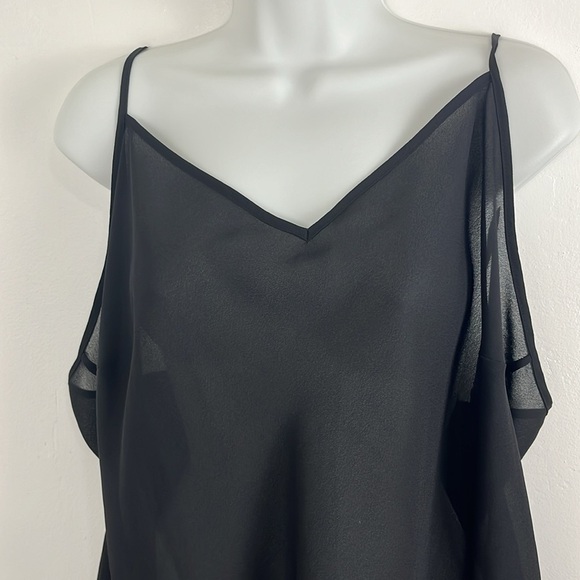 Lauren Ralph Lauren Black Sheer Ruffled Black and Gold Blouse - Picture 12 of 14